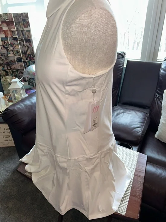 Lilly Pulitzer White Sleeveless Tennis Dress with Pleated Skirt& Shorts Size L - Picture 5 of 14